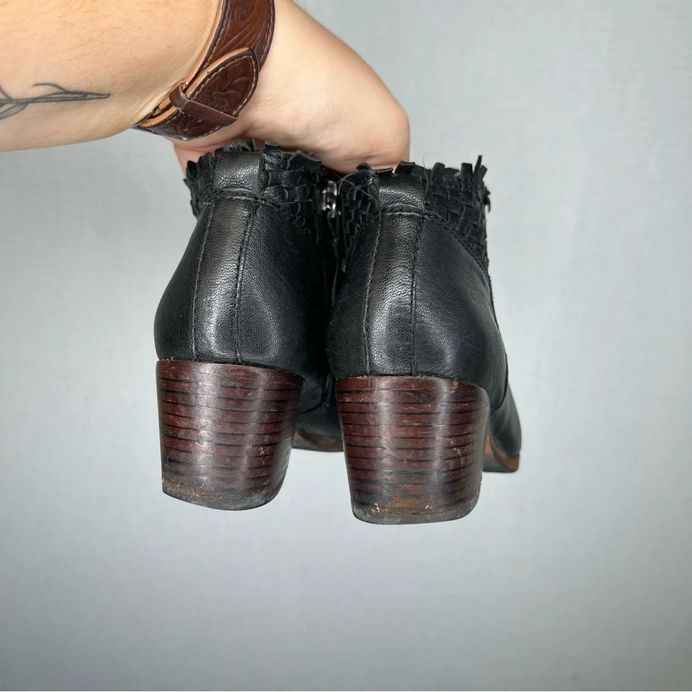 Coach‎ | Ryer Woven Fringe Booties Woman’s Black 6.5